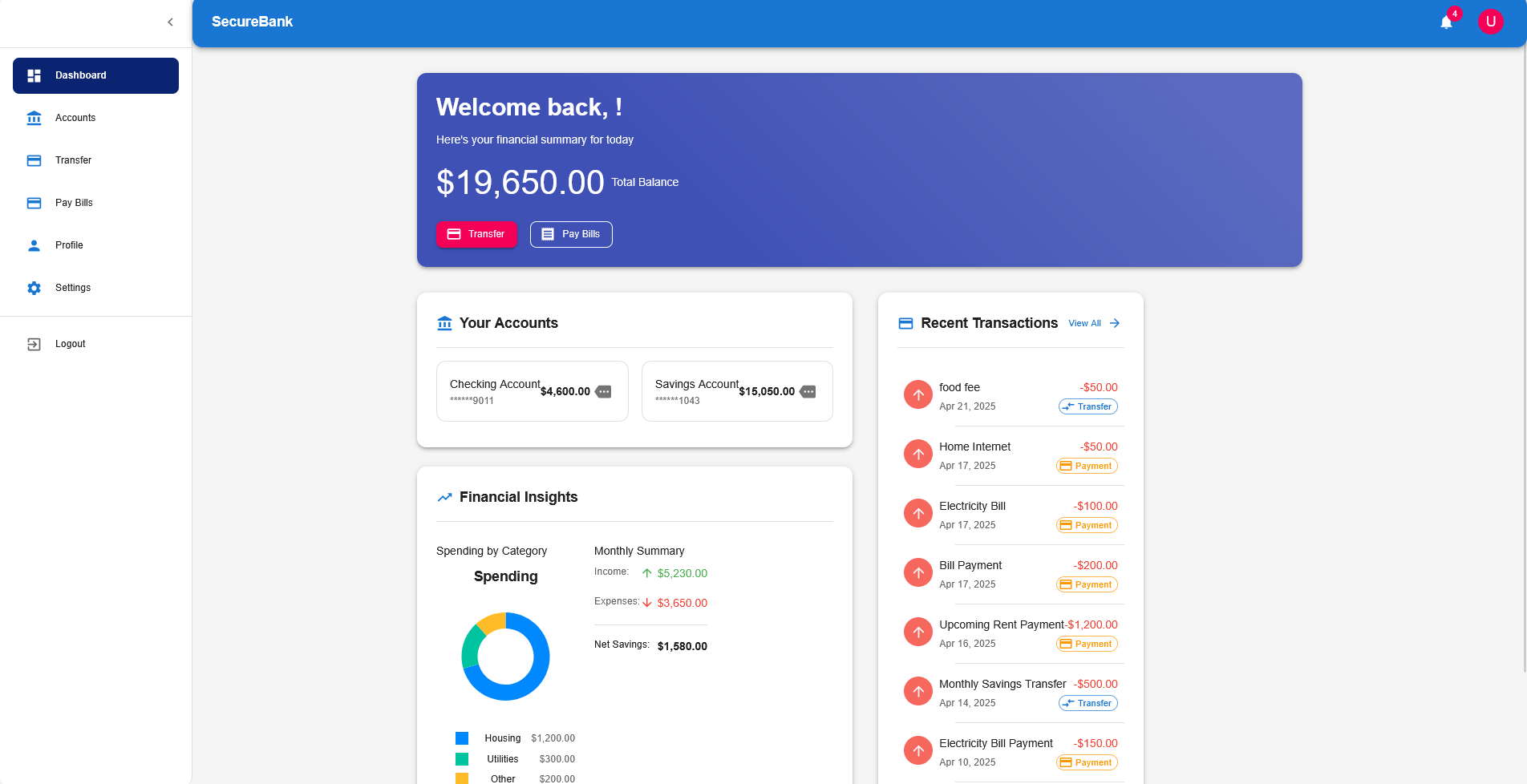Secure Banking Web Application preview